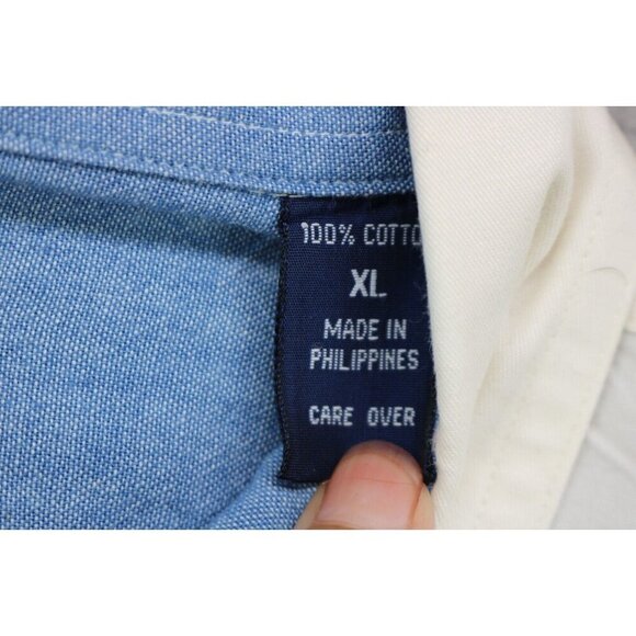 Gant Chelsea Twill Men's Vintage Long Sleeve Button Up Shirt-Size XL-Y2K - Picture 8 of 10